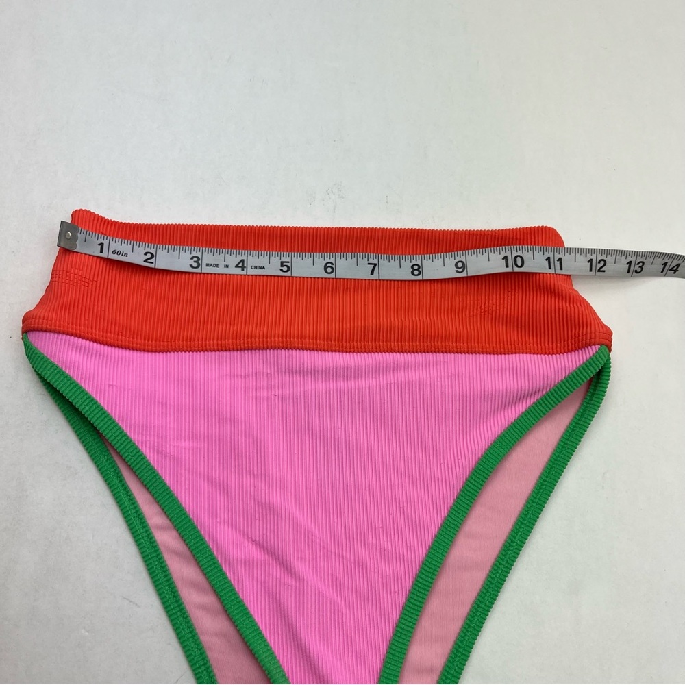 Beach Riot Emmy Colorblock Swim Bottom Womens Size Small Pink Orange Green NWOT - Picture 8 of 11
